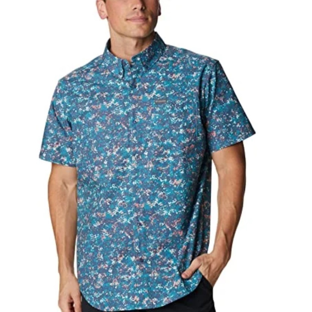 Columbia Men's Brentyn Trail II Short Sleeve Deep Marine Shirt NWOT
